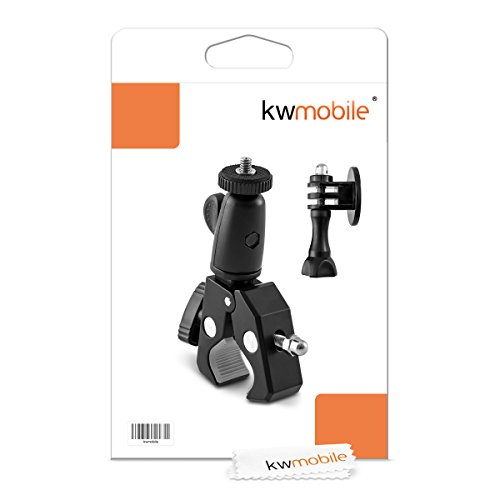 kwmobile Support Guidon v  lo Moto - Pied avec Rotation 360   pour cam  ra vid  o Appareil Photo - Fixation Pince - pour par ex  Nikon Canon Samsung Fujifilm