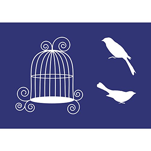 RAYHER 45077000, Vogelkäfig, DIN A5, 1 Schablone mit 1 Rakel im SB-Btl.