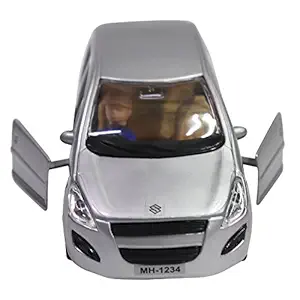 Shinsei Toys Pull Back Maruti Ritz |Opening Doors|Miniature Scaled Models Assorted Metalic Silver