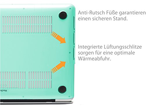 MyGadget MacBook Pro Retina 13 Zoll *Crystal* Case – Model Ende ´12 – Mitte ´16 (A1502 / A1425) Plastik Mac Hülle Schutzhülle Hartschale Cover (Türkis) - 4