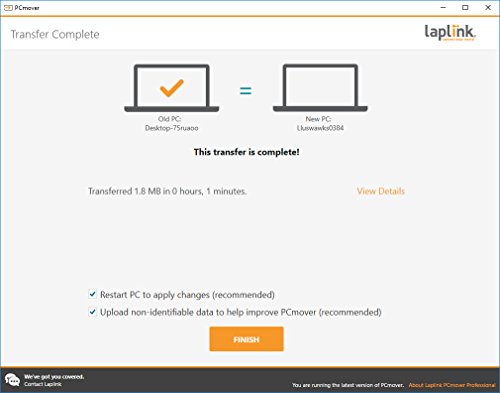 Laplink PCmover Professional 11 con High Speed Cable  1 Uso  -   La forma m  s f  cil de transferir su informaci  n a una nueva PC 