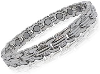 Ladies Stylish Magnetic Therapy Bracelet for The Relief of HOT FLUSHES, Menopause, Blood Circulation, Emotional Stress, RSI, Arthritis, Joint Muscle Pain, Rheumatism 17 Maximum Strength Magnets