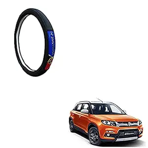 Auto Pearl - Ring Type Car Steering Wheel Cover Universal Genuine PU Non-Slip Natural Rubber Well Padded Grip Breathable Leatherite for - Vitara Brezza (Chromium Barcelona)