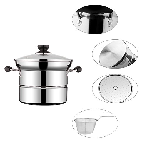 Pasta Töpfe, Pasta Gemüse Dampfer Colander Pan Set 4 L - 3