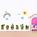 Produktbild XCGZ Wandsticker Hair Cactus Potted Stickers Removable DIY Decor Bedroom Living Room Bathroom Furniture Door Window Wallpaper Decal
