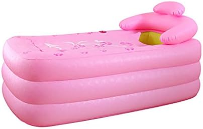 Household Couple Bath Barrel Large Tub Folding (Green, Pink, 165cm * 85cm) ( Color : Pink )