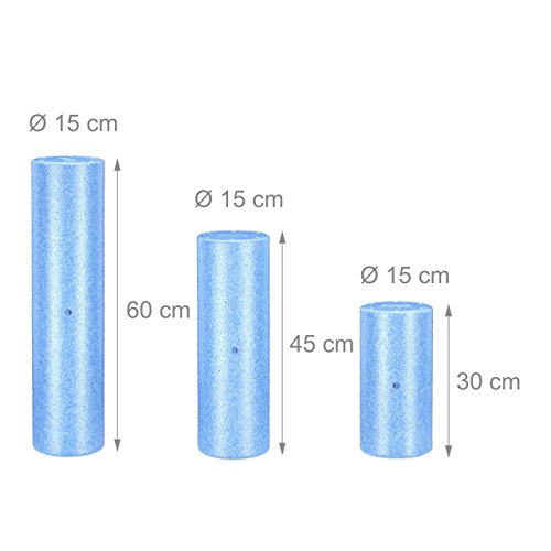 Bluefinity Massagerolle glatt, Selbstmassagerolle wahlweise 30 cm, 45 cm oder 60 cm Länge, 15 cm Durchmesser, für Faszientraining, gegen Verspannungen, Faszienrolle zur Selbstmassage, blau - 3