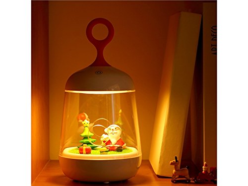 Preisvergleich Produktbild Illusionslampe Frohe Weihnachten Mini Landschaft Nachtlichter Weihnachten Micro-Landschaft Pflanzen Box LED Nachtlichter mit USB wiederaufladbar Schlafzimmer Dekoration
