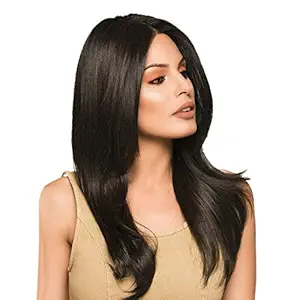 Sublime Beautiful Real Natural Hair Extensions And Wigs Straight Hair Wig for Womens and Girls-Black