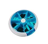 Farbe blau Lyanther 7-Tage-Runde Tablett Pill Box Fällen Container Lagerung Dispenser Medizin Vitamine Heath Care