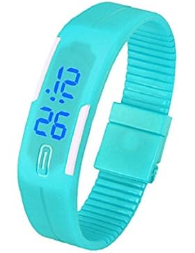 Sannysis Unisex Gummi blaue LED Sports Armband-Digital-Armbanduhr