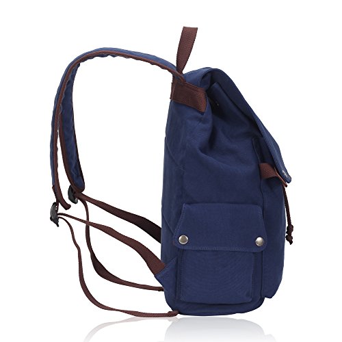 Veevan Damen Herren Retro Canvas Laptop Rucksack 15,6 - 3