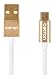 Produktbild Mit Nylonumwicklung verstärktes, verwicklungssicheres USB-auf-Micro-USB-Kabel von Betron mit vergoldeten Anschlüssen für Android, Samsung, HTC, Nokia, Sony und mehr (in Gold)