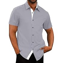 Herren Oversized Hemd Kurzarm Mit Taschen - Leichtes Sommerhemd Für Freizeit