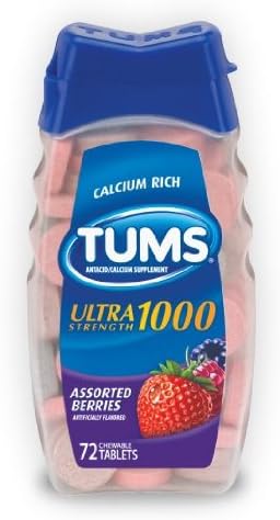 Tums Ultra 1000 Antacid Calcium Supplement Maximum Strength Assorted Berries Tablets
