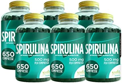Spirulina 500 mg - 3900 Compresse - Fornitura di Lunga Durata - 100% Alta Qualità