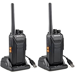 Retevis RT27 Talkie Walkie sans Licence Rechargeable Professionnel Fréquences PMR446 16 Canaux CTCSS/DCS Radio Bidirectionnelle VOX Alarme Monitor Câble USB de Charge (Noir, 1 Paire)