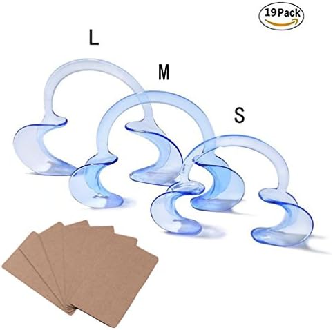 Woodlandu Whitening Intraoral Dental Mouth Opener tools C-Shape Blue Teeth Lip Cheek Retractor Expanders Autoclavable for Adult or Kids Mouthguard Challenge Game Watch Ya Mouth Speak Out or Home Dentistry, Office, Salons and Clinic - Pack of 19 pcs, and plus 20 pcs Yellow Blank Cards accessory