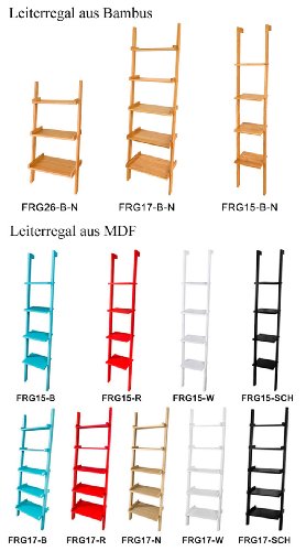 SoBuy Modern ladder shelf made of wood with five floors, stand shelf, wall shelf, 56x189cm FRG17-SCH ,Black