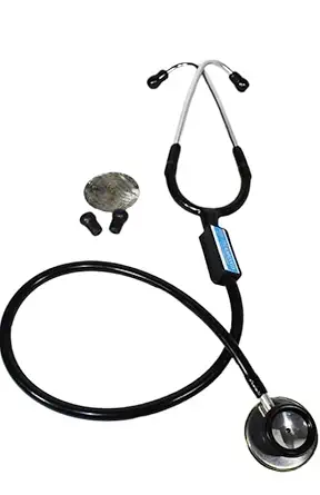 JS INDIA Stethoscope For Doctors | Medical Equipment For Hospital | Nurse and Medical Students | Cardiology Stethoscope (Black)