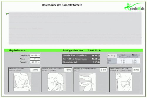 Slim Guide Caliper Fettmesser, schwarz + Handbuch in deutsch + Excel-Körperfett-Berechnungstool - 2