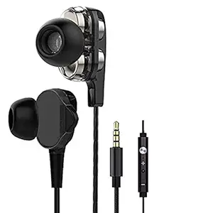 Niwi In-Ear Headphones Earphones for Xiaomi Redmi Note 10 Pro / Note10 pro, Xiaomi Redmi Note 9 / Note9, Xiaomi Redmi Note 9 Pro Max / Note9 Pro Max With Built in-line Mic, Call Answer/End Button, Music 3.5mm Aux Audio Jack (R31 , Black)