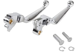 SYUU Chrome Palancas de embrague del freno de aluminio para Harley Davidson Dyna Softail Fat Boy Low Rider Super Glide Wide Glide Breakout 2014-2015