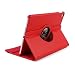 Produktbild Hülle für iPad 4, elecfan® 360°Grad Drehung Hülle für iPad Ledertasche lederhülle Case Smart Cover Tasche Flip Case Cover mit Auto Wake up und Standfunktion für 9.7'' iPad 2/3/4 (iPad 2/3/4, Rot)