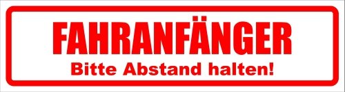 Magnetschild 30x8cm Fahranfänger. Bitte Abstand halten! für KFZ und Metalloberflächen