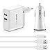 Produktbild 3in1 SEGMOI [Apple MFi zertifiziert] 3Meter / 10Ft Blitz zu USB Kabel + EU Stecker Dual USB Port Wandadapter + Schnellladung 3.0 (QC3.0) 2 Ports Auto Ladegerät für iPhone 7 7 Plus 6 6S Plus 5 5S 5C iPad 3 4 Mini Air Pro iPod Touch