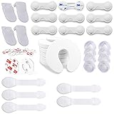 16x SCHUBLADENSICHERUNG: hohe Sicherheit mit den 9x kurzen Türschlösser, 5x lange und 2x eckige Kinder Sicherheitsset zur Sicherung von Schubladen, Kommoden, Schränken, Toiletten, Regale, Backofen, Kühlschränke.