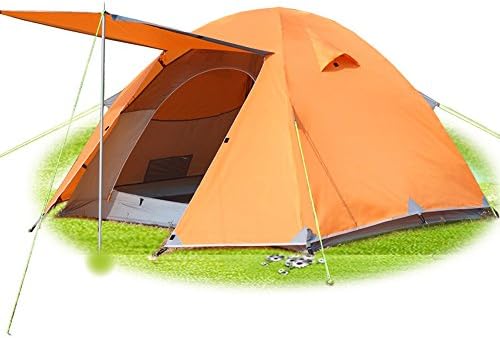 Huifang Frame Tents QFFL zhangpeng Tent Double Aluminum Pole Tent Large Family Room For 3-4 People Tent 2 Color Optional Tunnel Tents (Color : Orange)
