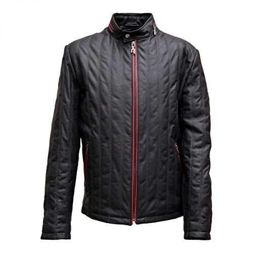 Lederjacke - ARMANO Herren Jacke bergangsjacke Steppjacke 100% Lammnappa Leder Gre XL, Farbe Blau