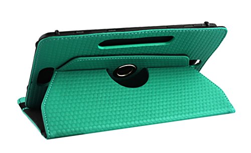 Emartbuy® Alcatel One Touch Pixi 3 ( 8.0 ) 4G 8 Zoll Tablet Universal ( 7 – 8 Zoll ) Gepolsterte Design Emerald Grün 360 Grad rotierende Stand Folio Geldbörse Tasche Hülle + Türkis Eingabestift - 7