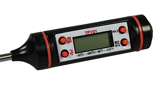 COM-FOUR® Digitales Braten-Thermometer Küchenthermometer (Schwarz) - 3
