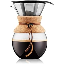 BODUM - 11571-109 - POUR OVER - Cafetière, filtre permanent maille inox, 8 tasses - 1.0 l , transparent