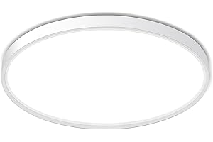 Ouyulong Lampara Techo, Plafon Led Techo 18W 1620LM 6500K, Plafón Led Techo Baño IP44 Impermeable, Lamparas De Techo Salon Blanco Redonda 23cm Para Baño Dormitorio Sala Cocina Oficina Comedor (1PC)