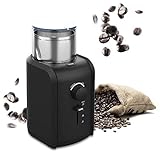 Multi-Funktional Mühle : Elektrische Kaffeemühle bewahrt den ursprünglichen Geschmack des Kaffeebohnen,Nüsse,Gewürze oder Getreide, einstellbar Mahlgrad in 5 Stufen-Grad von grob bis extra fein