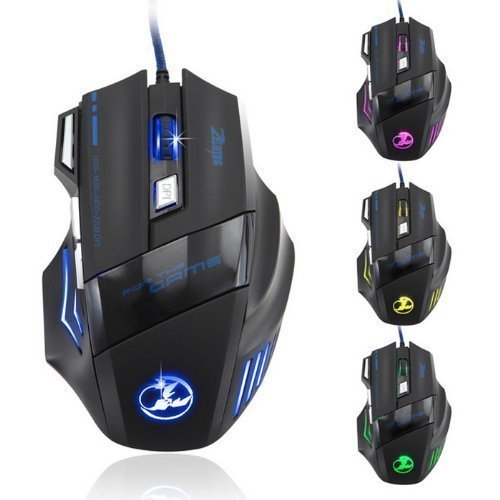 [Versione Nuova] ZELOTES Gaming Mouse USB 5500 DPI, Mouse da Gioco con 7 Tasti, Mouse Ottico con Filo USB 2.0, per Gamer / PC / Mac