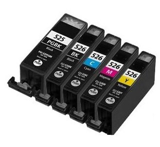 Prestige Cartridge PGI-525/CLI-526 5-er Pack Druckerpatronen für Canon Pixma IP4800, IP4820, IP4840, IP4850, IP4870, IP4950, MG5120, MG5140, MG5150, MG5170, MG5220, MG5240, MG5250, MG5270, MG6120, MG6140, MG6150, MG6170, MG8120, MG8140, MG8150, MG8170, IX6520, IX6550, MX882, MX885, schwarz / photoschwarz / cyan / magenta / gelb
