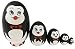 Produktbild Set von 5 Tierthema Eiform Stapeln Spielzeug Russischen Puppe Handgefertigt Spielzeug aus Holz Osterei für Kinder Kinderzimmer Decor (Pinguin)