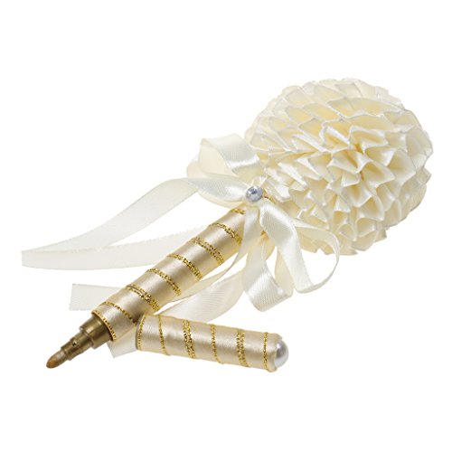 Signierstift Hochzeit Gast Stift – Stoff Blumenkopf – für Hochzeit Gästebuch – Beige , One Size - 9