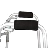 SupreGear 2-Pack Padded Walker Hand Grips, Soft Comfortable Cushion Rollator Handle Covers Walker Grip Pads for Walker Rollator Crutch Wheelchair, Non-Slip Breathable Mobility Accessory - Black
