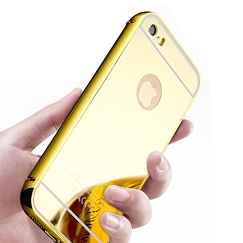 iPhone SE Case, iPhone 5S Case, TabPow [Electroplating Series] Luxury Slim Hard Back Case Cover Bumper [Mirror Case] For iPhone 5/5S, Champagne Gold