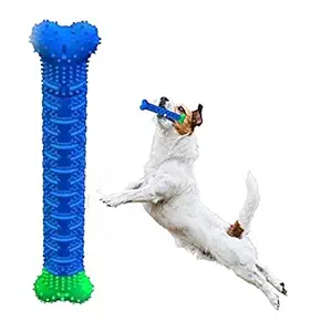 Kiki N Pooch Puppy Brush Dog Toothbrush Chew Toy Stick, Cleaning Massager Nontoxic Pet Teeth Cleaning Toys Multifunctional Silicone, Doggy Dental Care Accessory