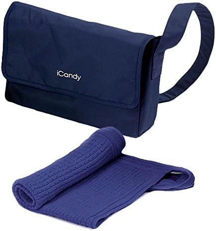 iCandy MiPeach Dolls Pram Changing Bag + Blanket in Navy Blue