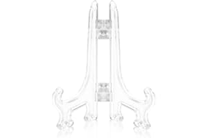 Funzhan 2pcs Clear Acrylic Easels Plastic Plate Stands Holders Fold Display Stand Picture Frame Photo Artwork Home Decoration - 10 Inch
