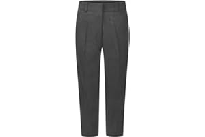 Alanna Jones Plus Size Boys' School Trousers - Sturdy Fit, Teflon Protection Water-Resistant, Half-Elastic Waist & Secure Zip and Clip, Ages 5-16