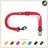 [Gesponsert]Pets&Partner® Hunde Autogurt / Sicherheitsgurt in verschiedenen Farben passend zu Halsband und Geschirr, Rot