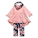 Produktbild TPulling Baby Mädchen Junge Kleidung Unregelmäßige Kleider Blumendruck Hose Schal Outfits Set